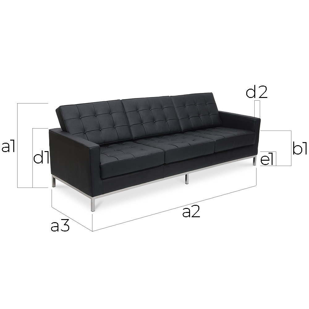 Sofa gestoffeerd in leder - 3 zits - Konel image 10