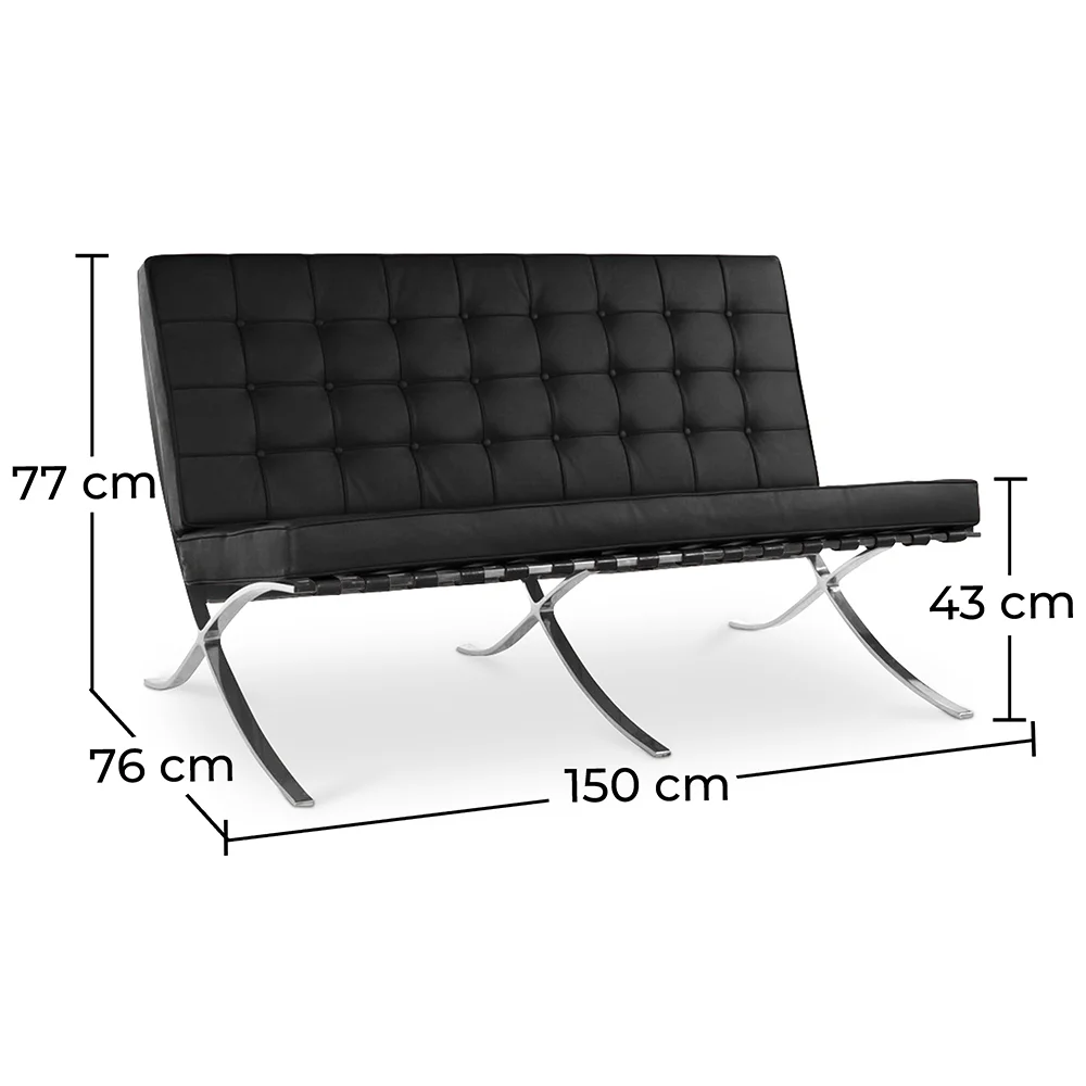 Leder Gestoffeerde Sofa - 2 zits - Stad image 10