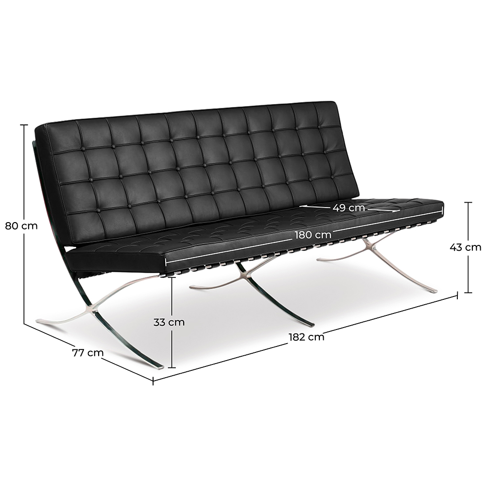 Leder Gestoffeerde Sofa - 3 zits - Stad image 10