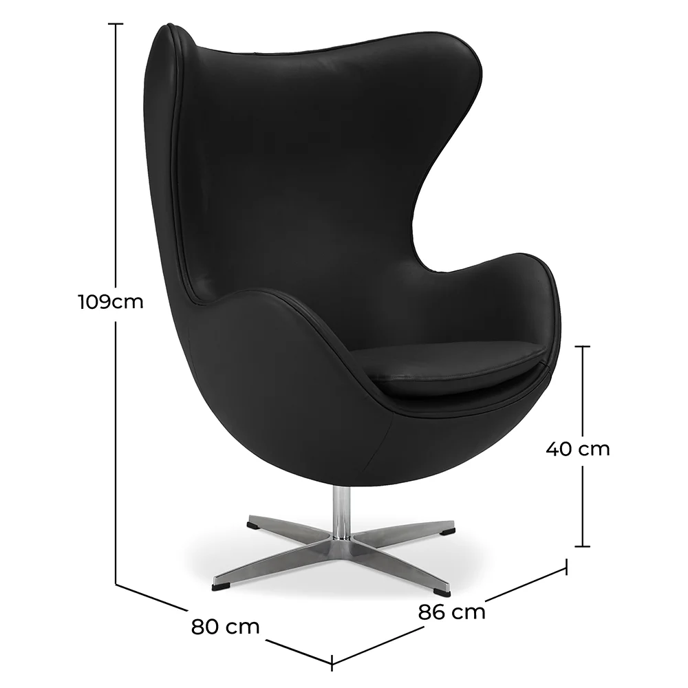 Fauteuil met armleggers - Leren bekleding - Egg Design - Brave - Eny image 10