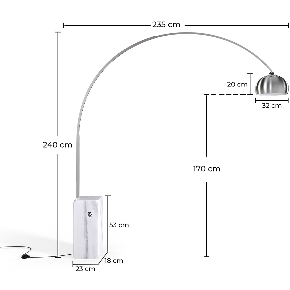 Staande lamp met marmeren voet - Woonkamerlamp - Bow image 10