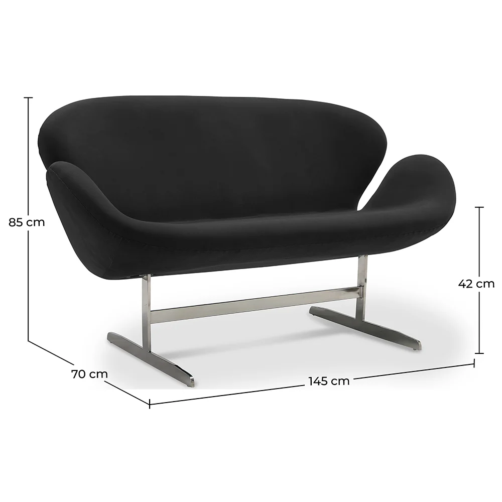 2-zits gebogen bank - stoffen bekleding - Svin image 10
