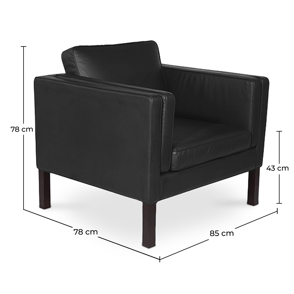 Fauteuil met armleggers - Bekleed in leer - Betzalel image 10
