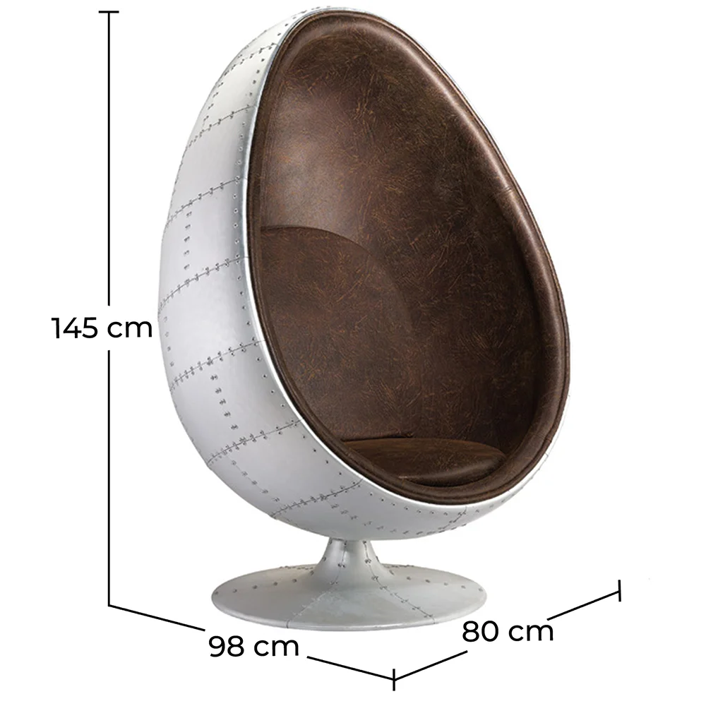 Egg Design Fauteuil - Aviator Stijl - Gestoffeerd in Kunstleer - Eny image 10