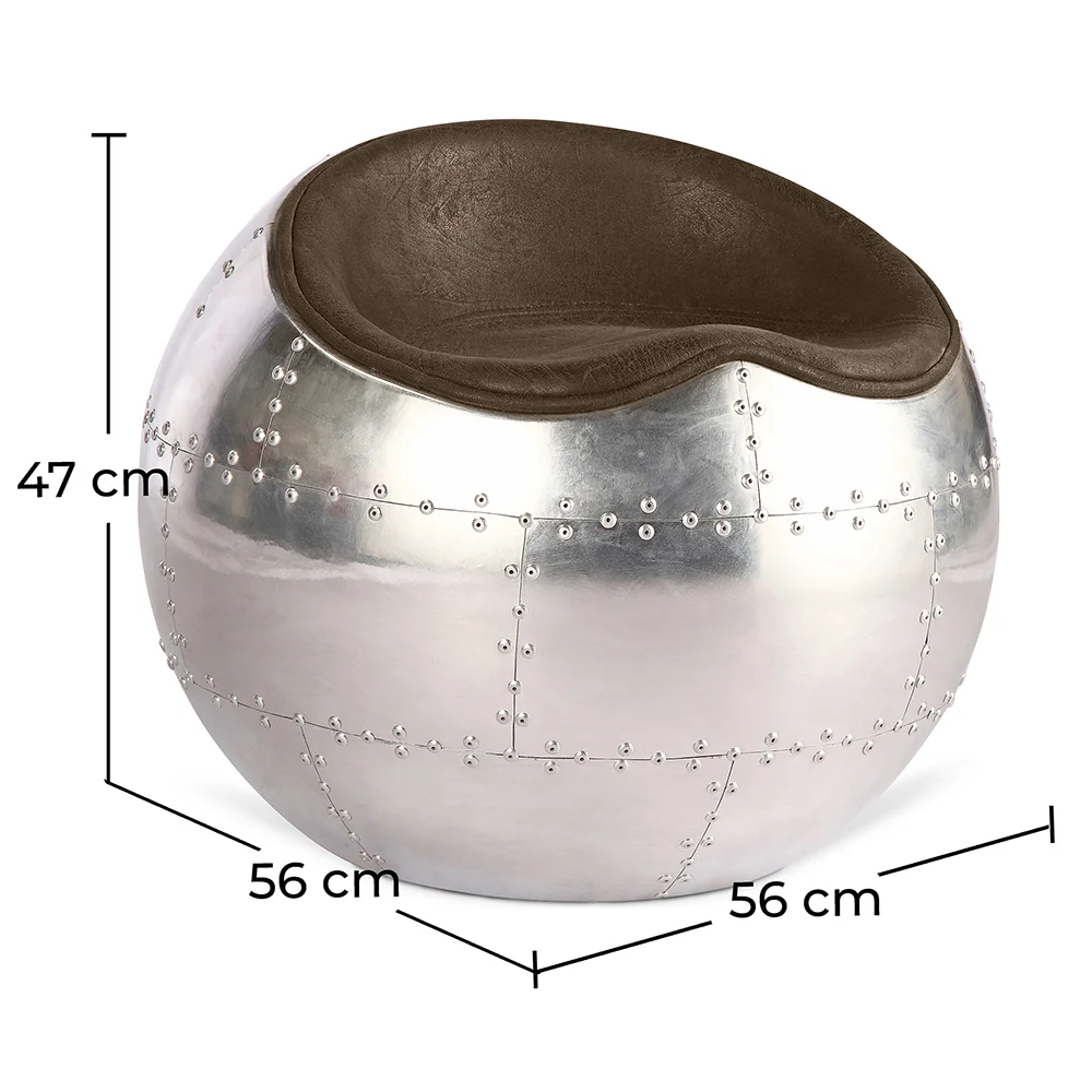 Woonkamerstoel - Ball Design Chair - Leer en Metaal - Cirkel image 10