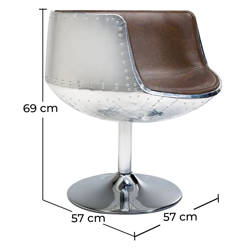 Silla de Salón - Silla de Diseño - Polipiel y Metal - Cognac image 10