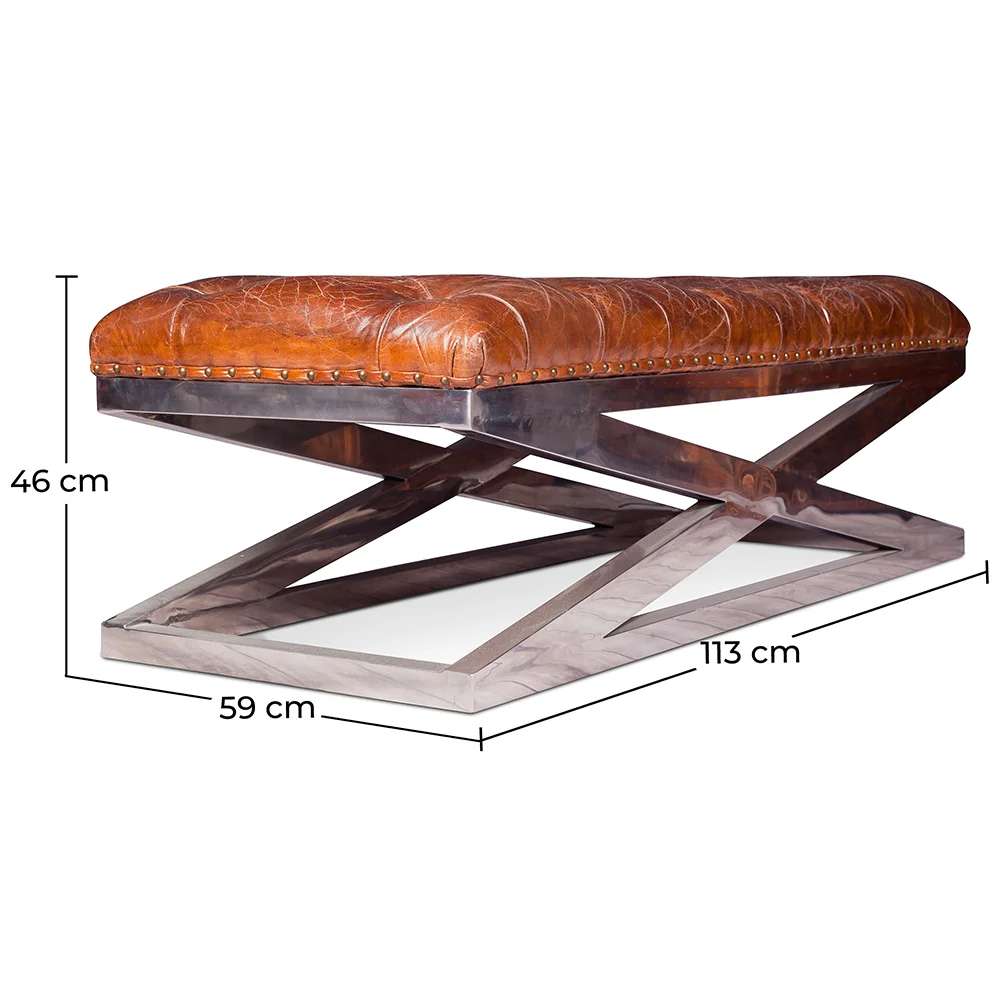 Stalen bank - bekleed met leer - Churchill image 10