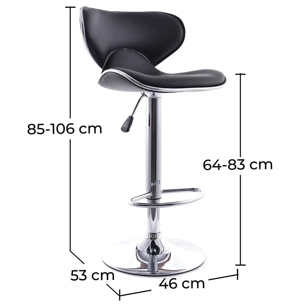 Draaibare barkruk met rugleuning - Curve Back image 10
