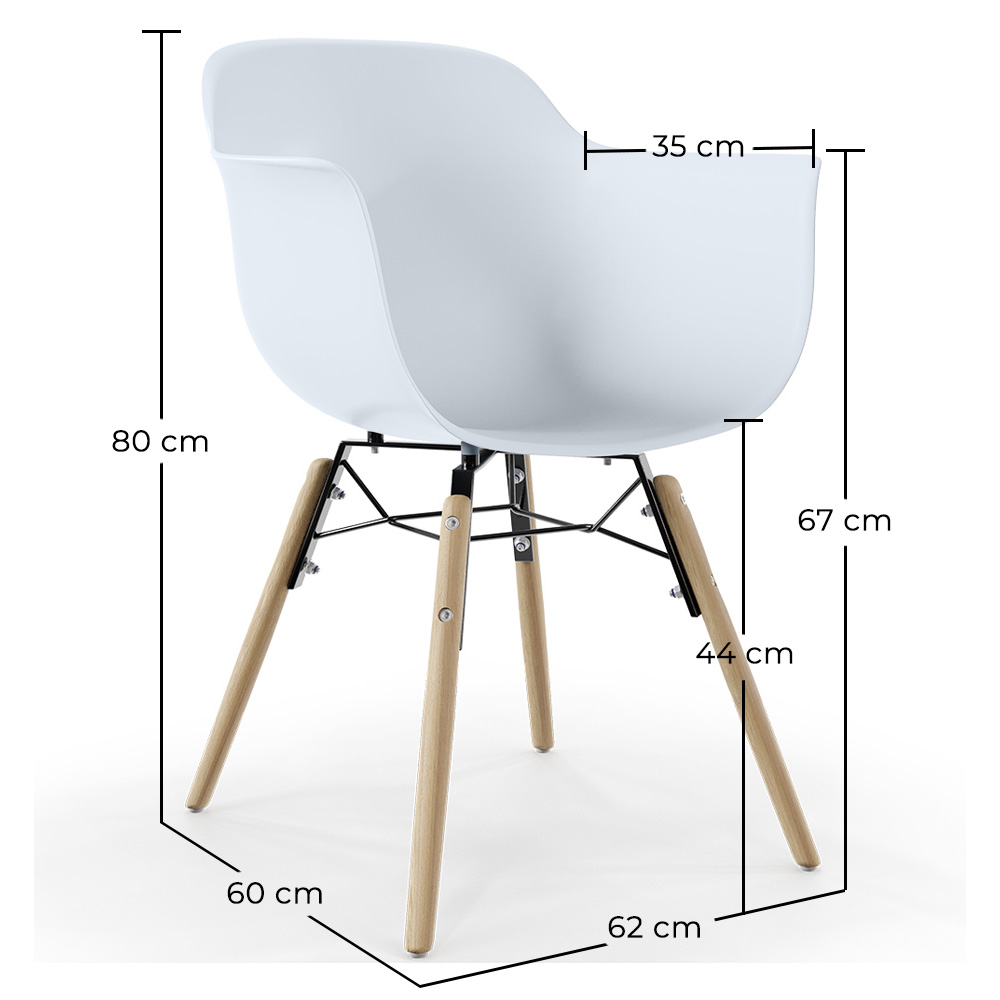 Set van 4 Eetkamerstoelen Scandinavisch Design - Houten Poten - Nordika image 10