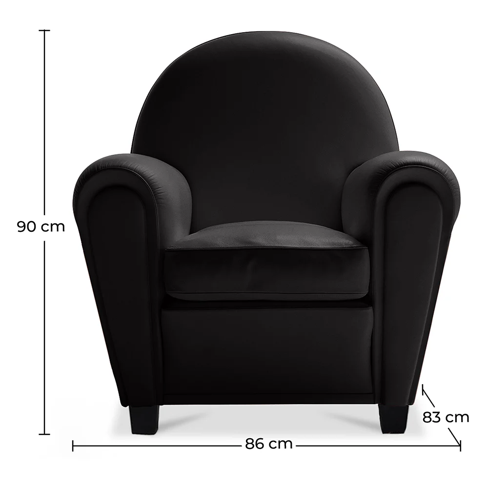 Fauteuil met armleggers - Gestoffeerd in kunstleer - Club image 10