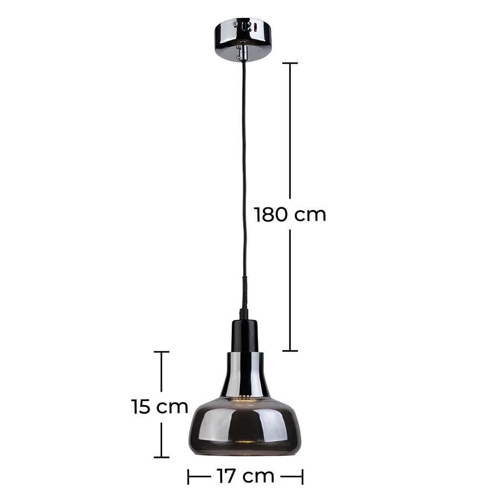 Plafondlamp - Hanglamp - Verchroomd Metaal - Medium - Blake image 10