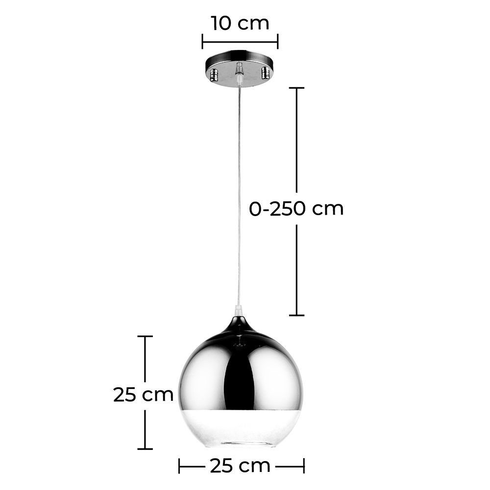 Plafondlamp Design Bal - Verchroomde Metalen Hanglamp - Speculum image 10