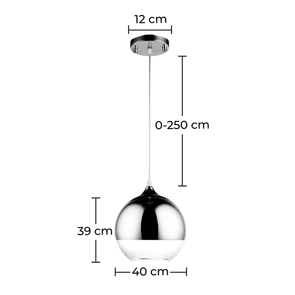 Plafondlamp - Bal Design - Verchroomde Metalen Hanglamp - 40cm - Speculum image 10