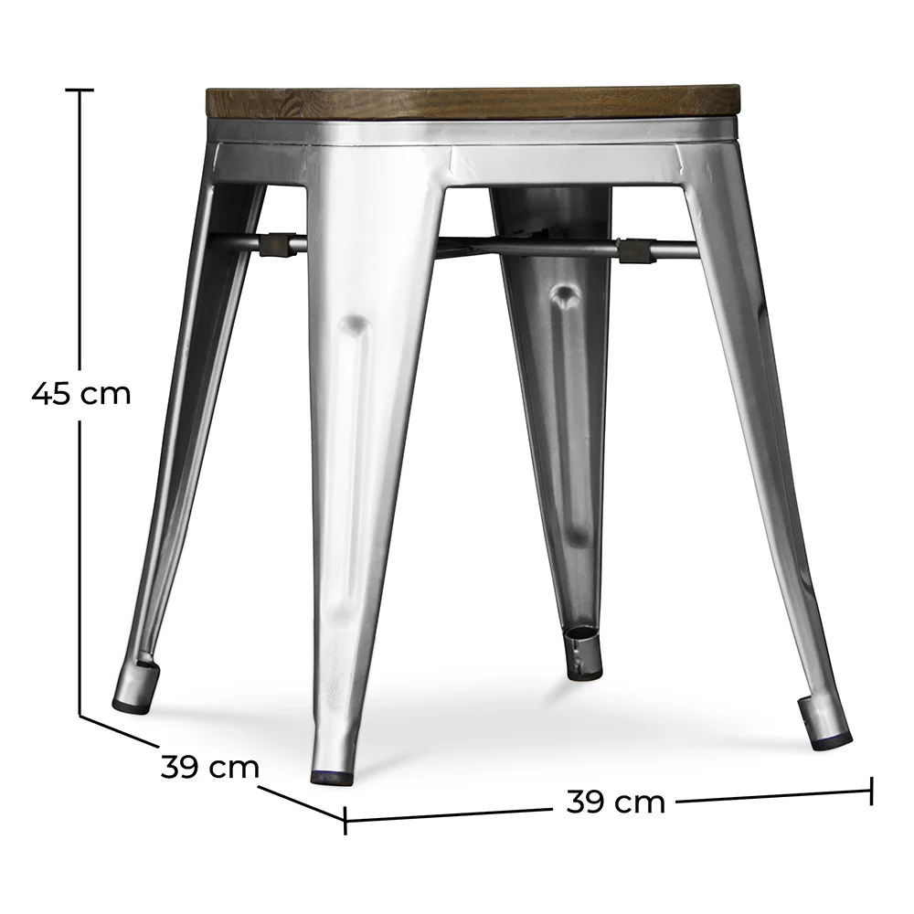 Industriële Design Kruk - Hout & Staal - 45 cm - Stylix image 10