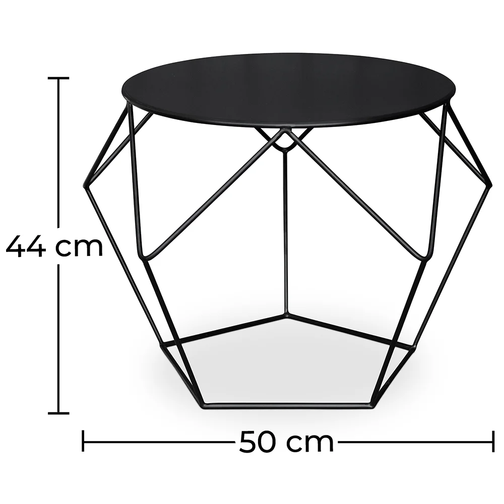 Ronde verstelbare bijzettafel - industrieel ontwerp - metaal - Diamond image 10