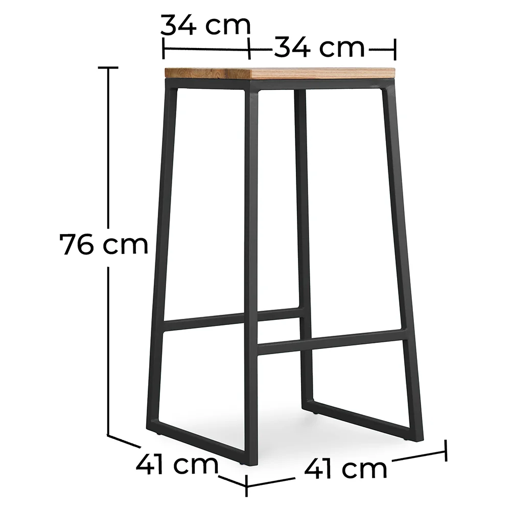 Industriële Design Kruk - Hout & Metaal - 76cm - Big Boy image 10