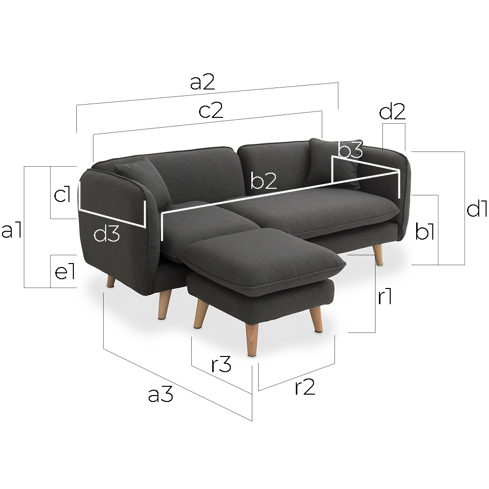 Linnen gestoffeerde chaise lounge - Scandinavische stijl - Vriga image 10