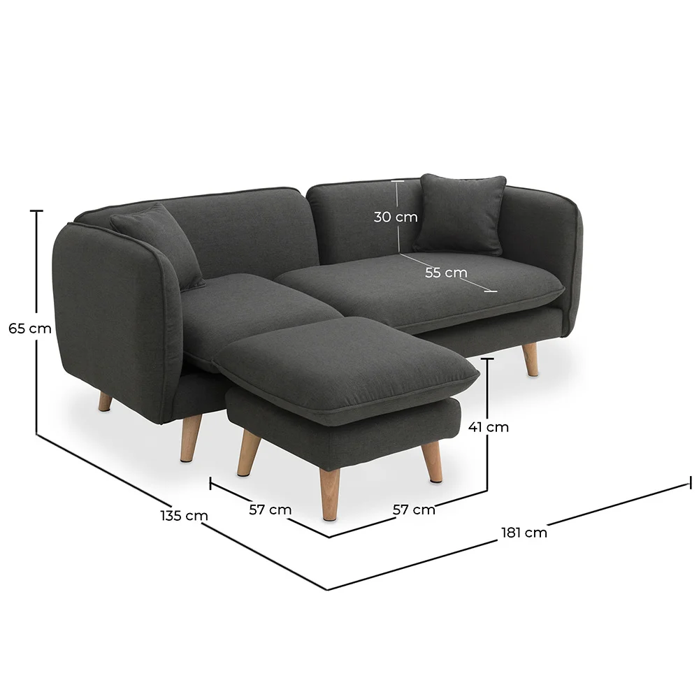 Linnen gestoffeerde chaise lounge - Scandinavische stijl - Vriga image 10