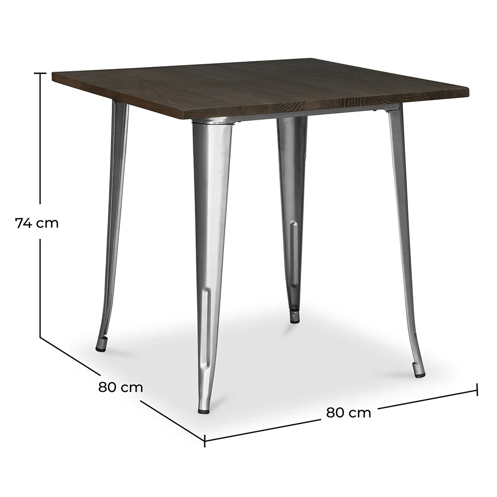 Vierkante Eettafel - Industrieel Ontwerp - Hout & Metaal - Stylix image 10