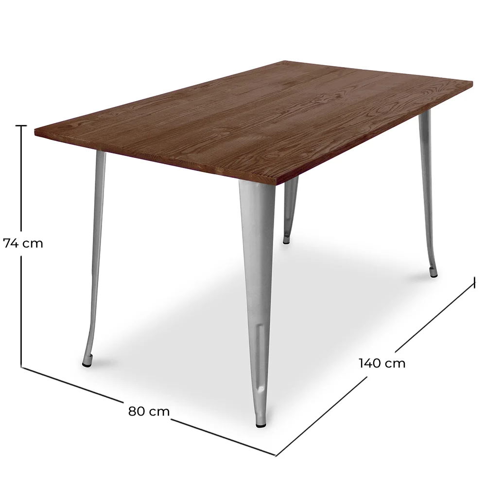 Rechthoekige eettafel - Industrieel - Industrieel ontwerp - Hout - Tawny image 10