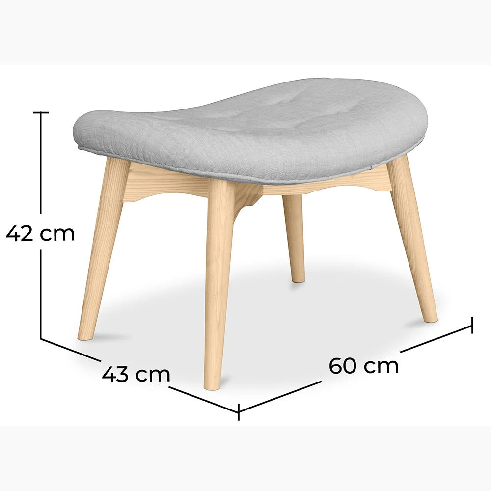 Met linnen beklede poef - Scandinavisch design - Hout - Kontor image 10