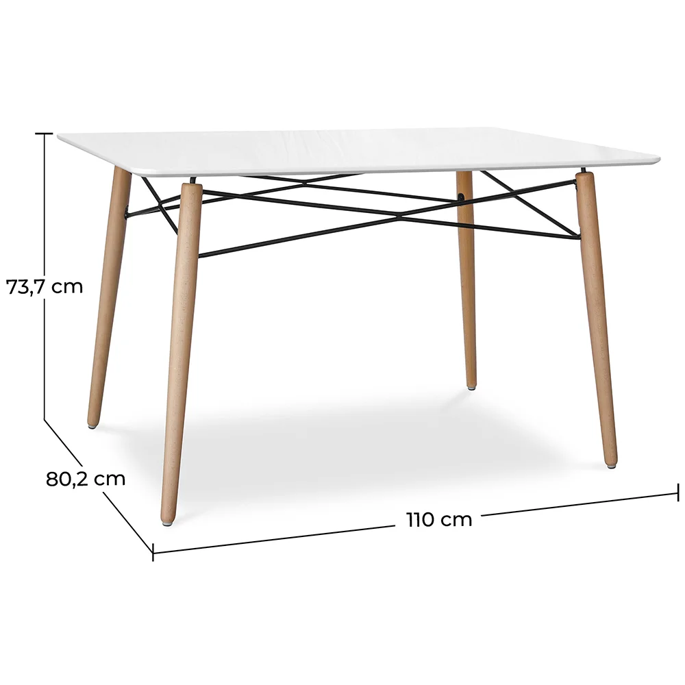 Rechthoekige eettafel - Scandinavisch ontwerp - Hout - Deswick image 10