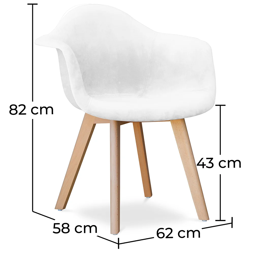 Eetkamerstoel met armleuningen - Bekleed met fluweel - Dawick image 10