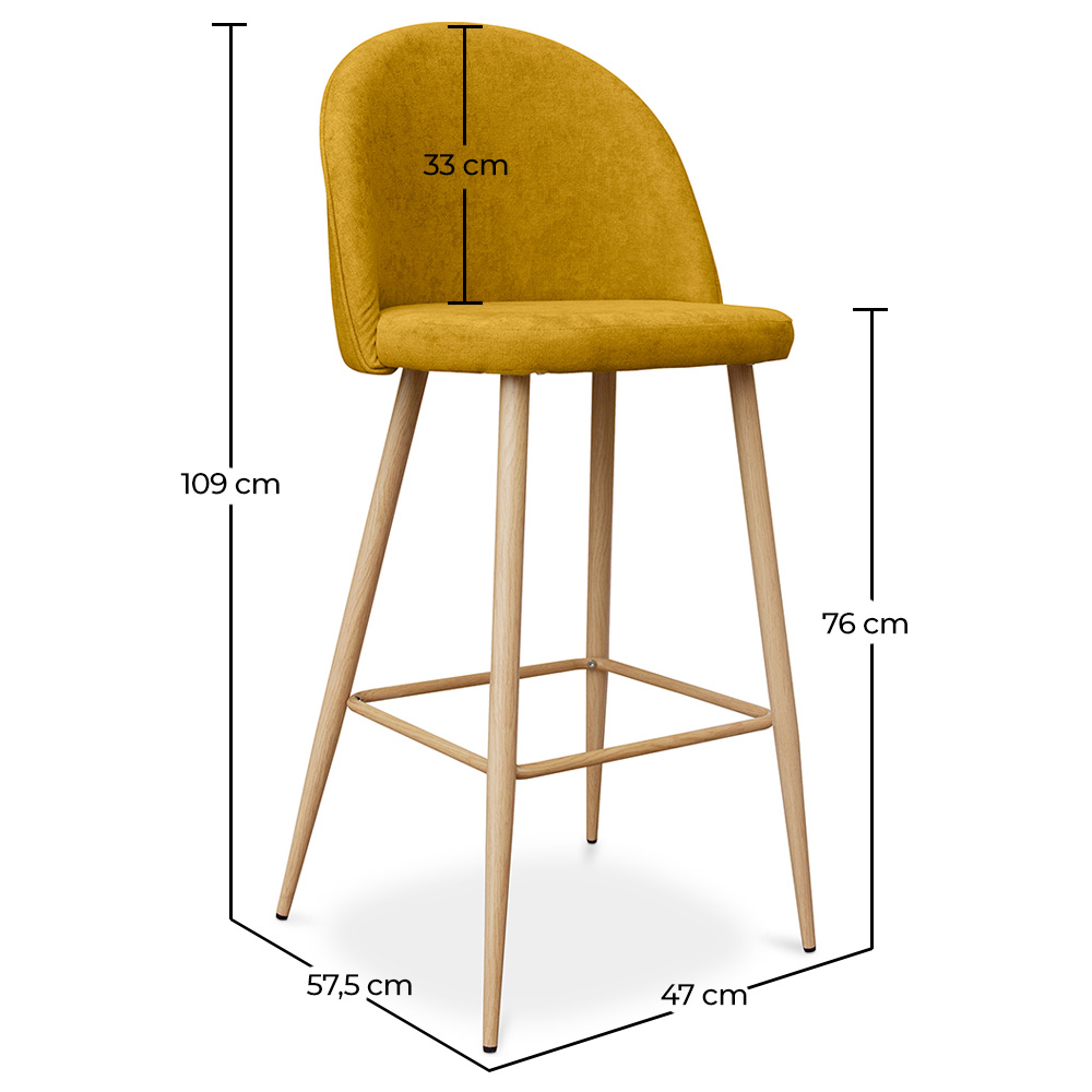 Met stof beklede kruk - Scandinavisch design - 76cm - Evelyne image 10