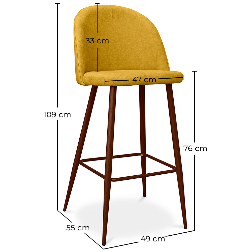Stoffen beklede kruk - Scandinavisch ontwerp - 76cm - Evelyne image 10
