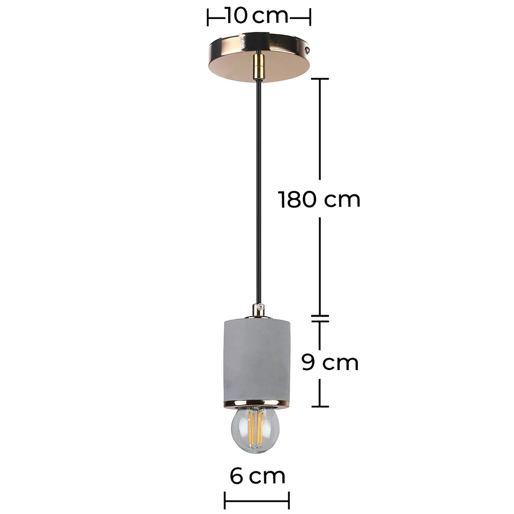 Plafondlamp - Hanglamp - Metaal en Beton - Felippo image 10