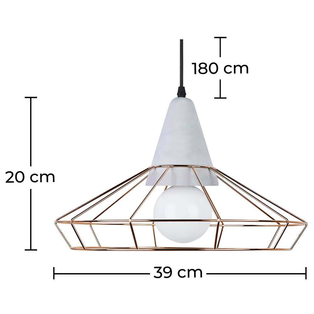 Plafondlamp Retro Design - Hanglamp Metaal en Beton - Giotto image 10