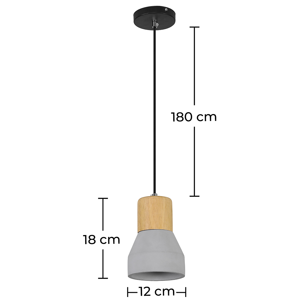 Plafondlamp hout en beton - Hanglamp Scandinavisch design - Minnie image 10