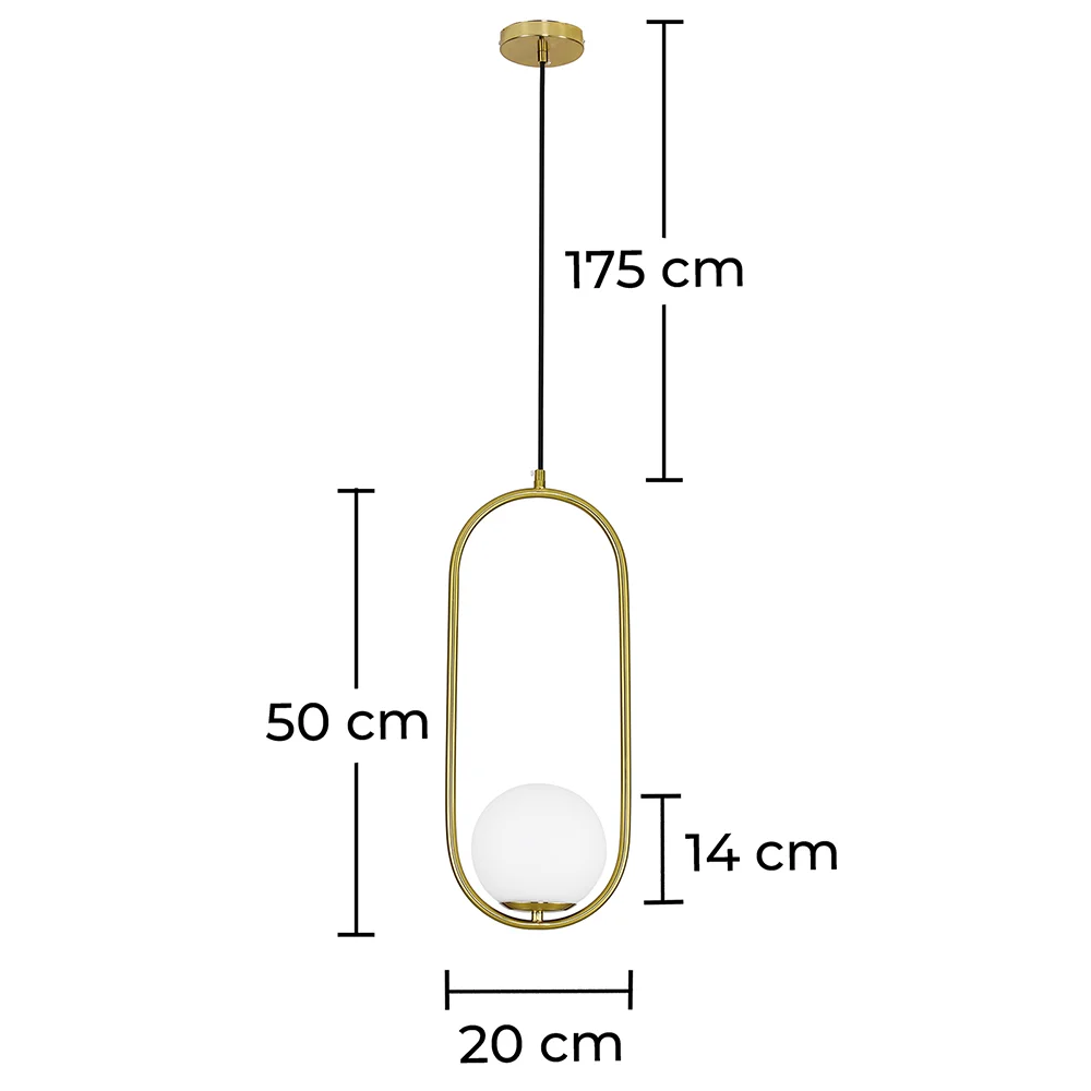 Globe Plafondlamp - Gouden Hanglamp - Robijn image 10