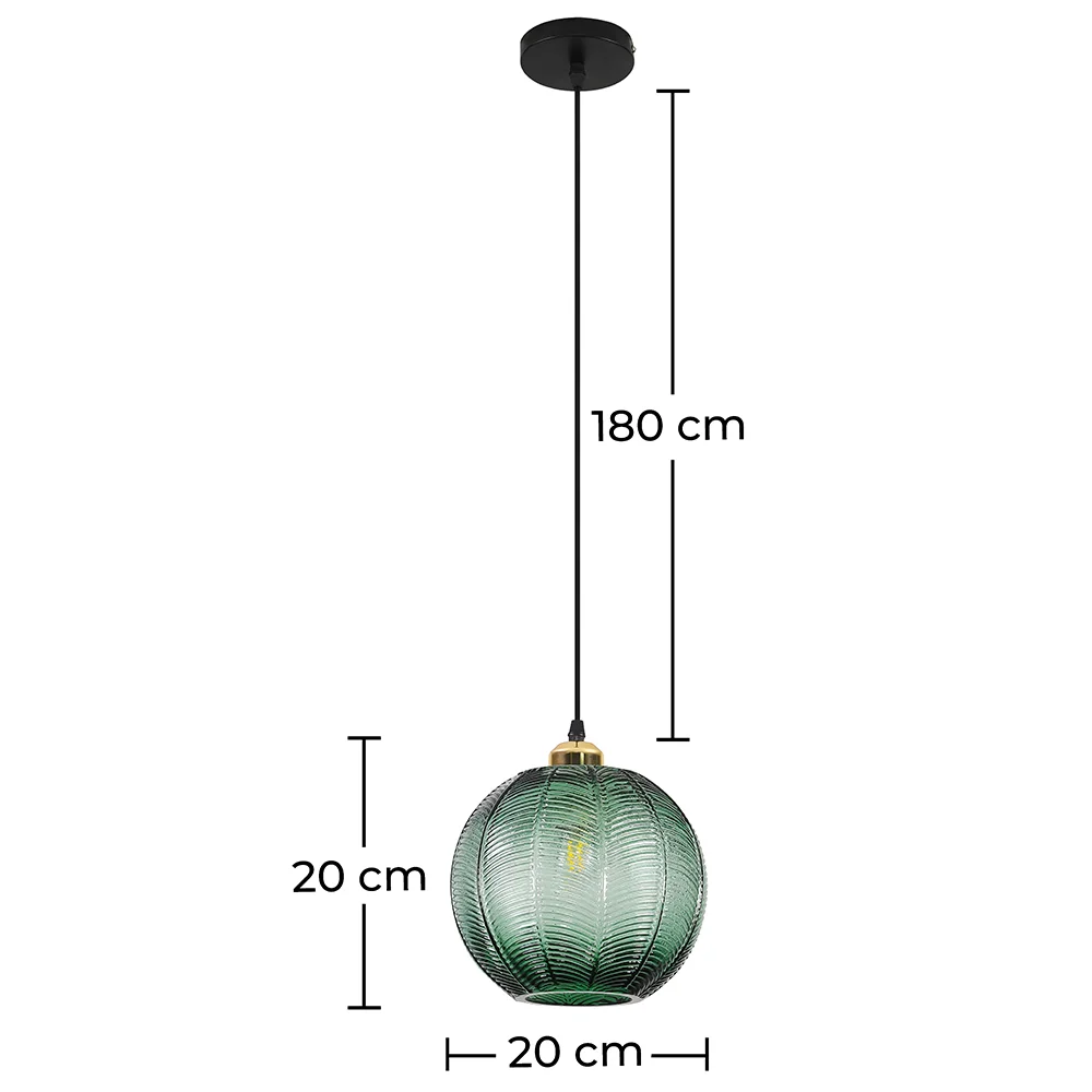 Vintage Design Plafondlamp - Hanglamp - Groene Bal Hanglamp - Viola image 10