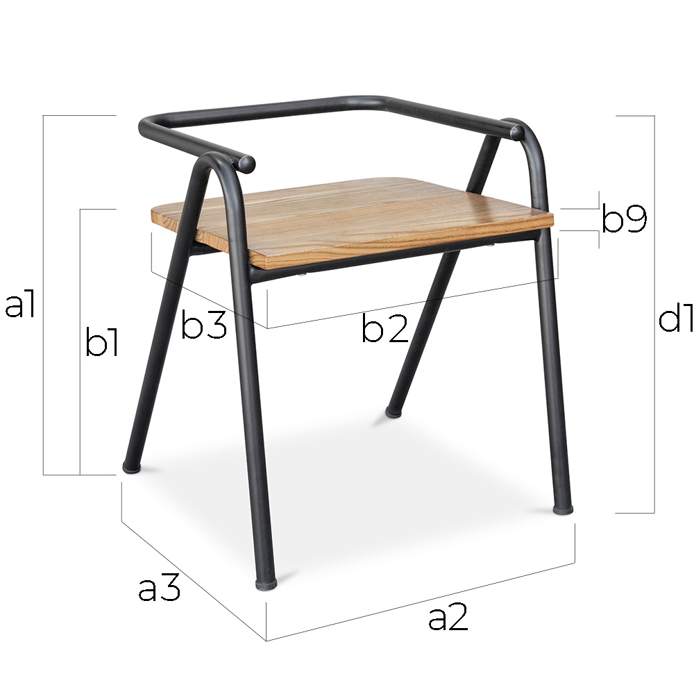 Eetkamerstoel - Industrieel ontwerp - Hout en metaal - Achak image 10