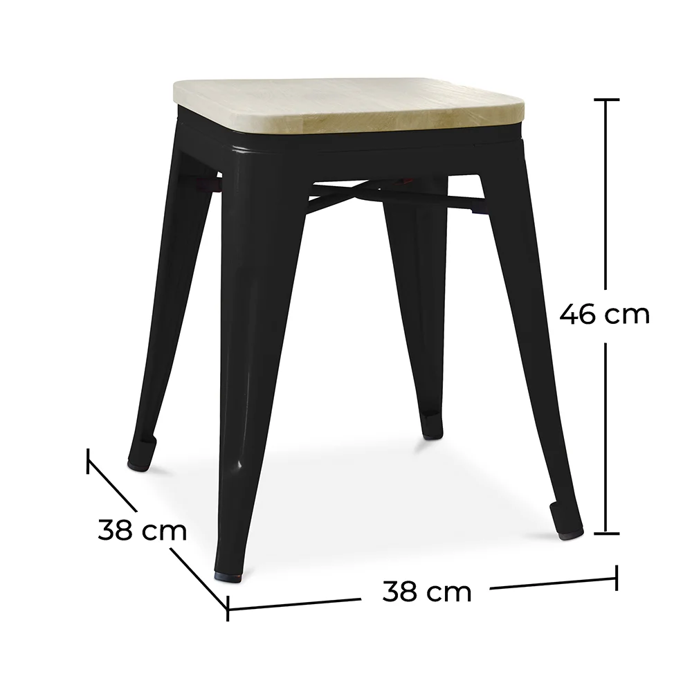 Industriële Design Kruk - Hout & Metaal - 45cm - Stylix image 10