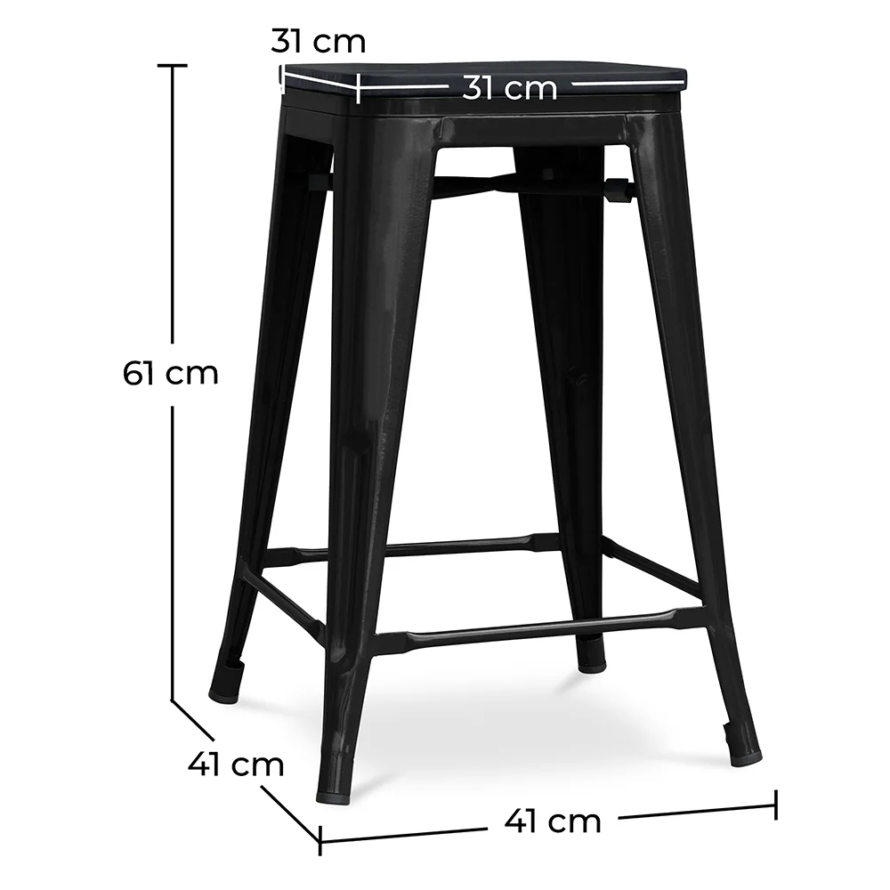 Barkruk - Industrieel Ontwerp - Hout & Staal - 61cm - Stylix image 10