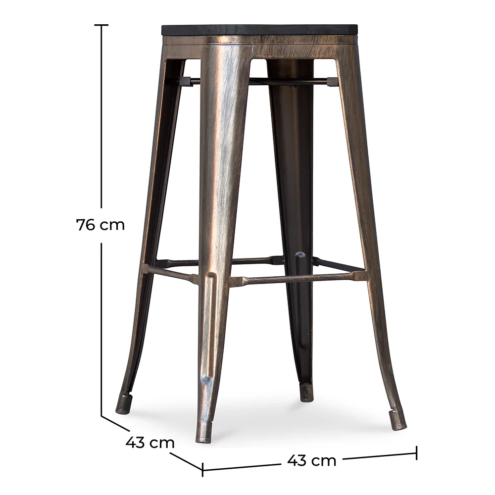 Barkruk - Industrieel Ontwerp - Hout & Metaal - 76cm - Stylix image 10
