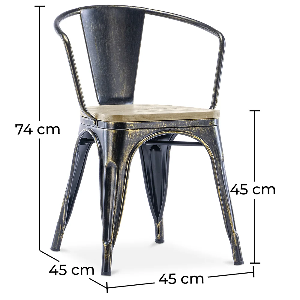 Eetkamerstoel met armleuningen - Hout & Staal - Stylix image 10