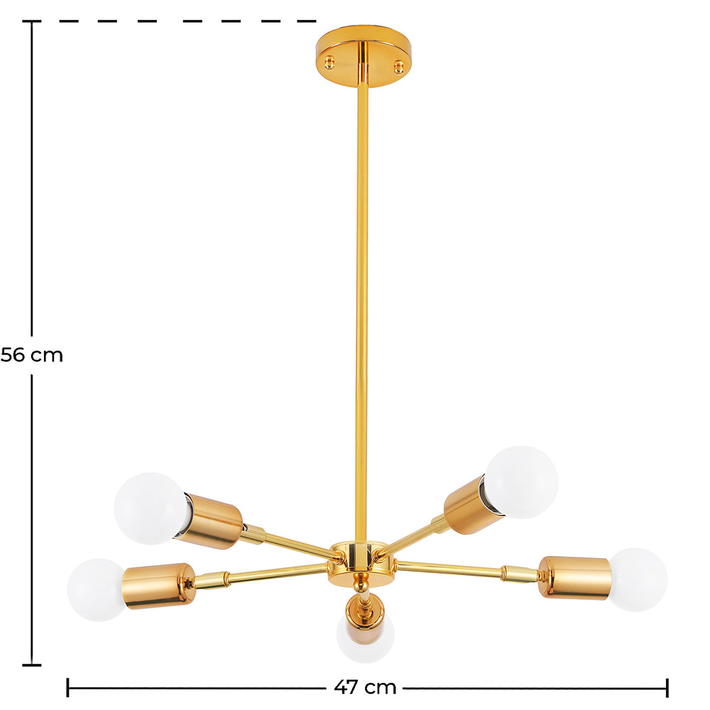 Plafondlamp - Design Hanglamp - 5 armen - Tristan image 10