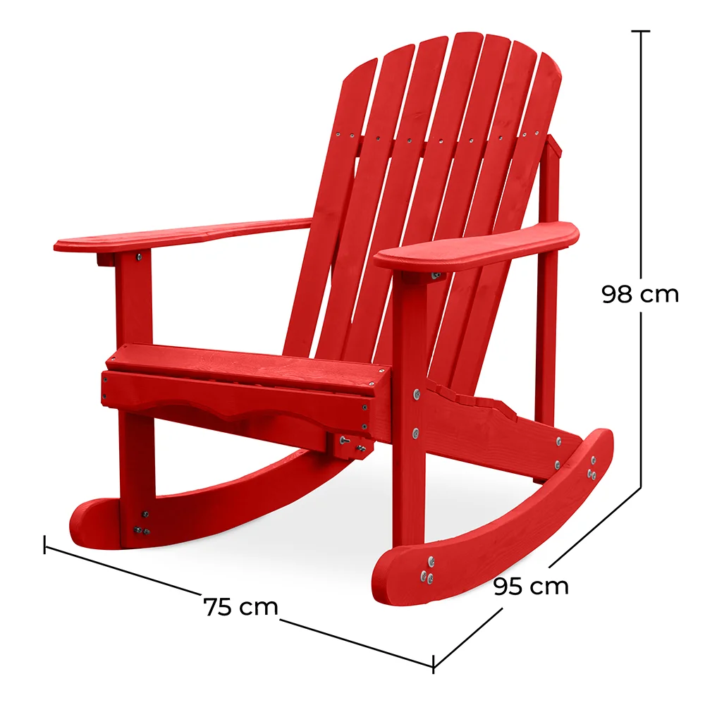 Buitenstoel met Armleuningen - Tuinstoel - Adirondack - Houten Schommelstoel - Adirondack image 10