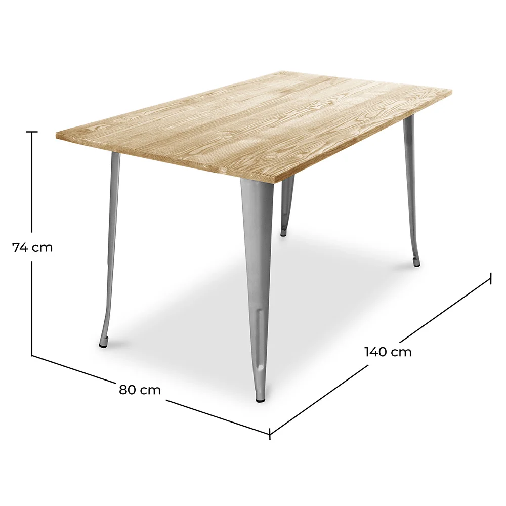 Rechthoekige eettafel - Industrieel ontwerp - Hout - Troy image 10