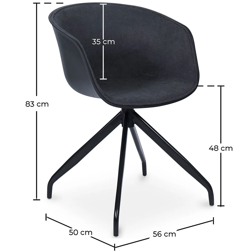 Bureaustoel met Armleuningen - Zwarte Design Bureaustoel - Jodie image 10