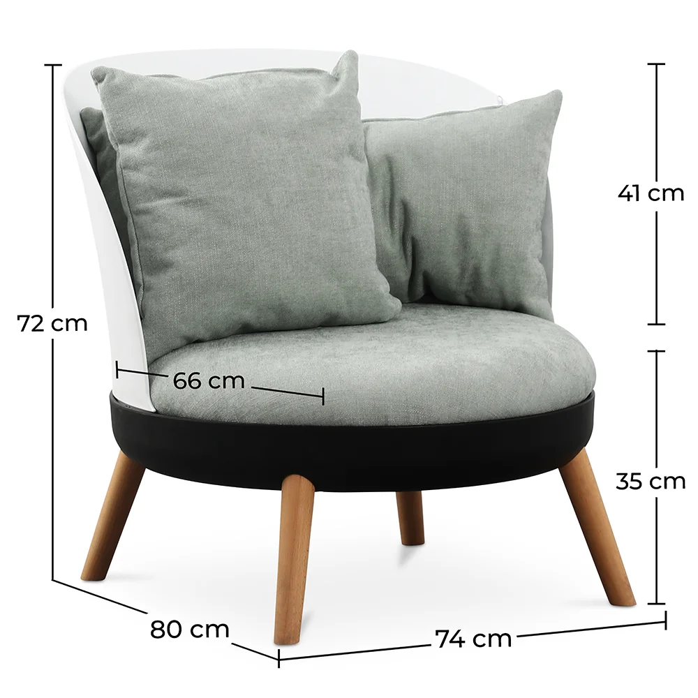 Ronde fauteuil - Linnen bekleding - Scandinavisch design - Bella image 10