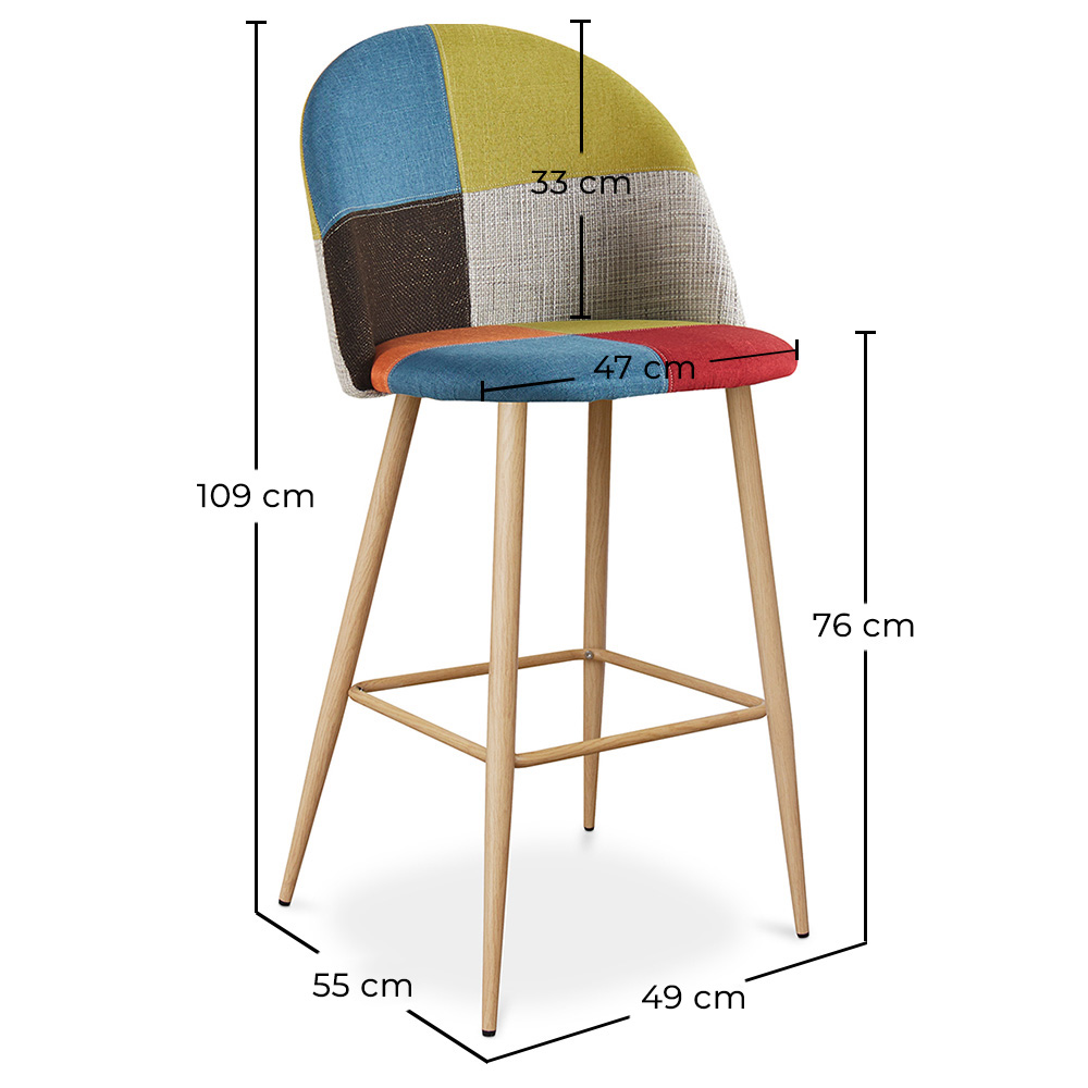 Patchwork beklede kruk - Scandinavische stijl - Evelyne image 10