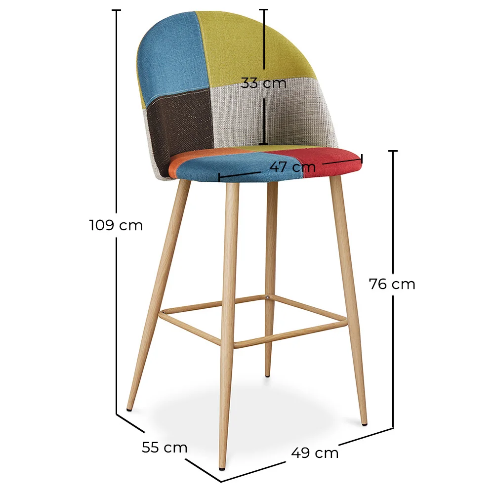 Patchwork beklede kruk - Scandinavische stijl - Evelyne image 10