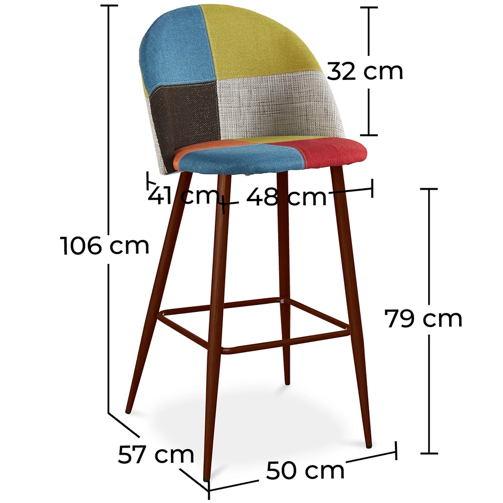 Patchwork beklede kruk - Scandinavische stijl - Simona image 10