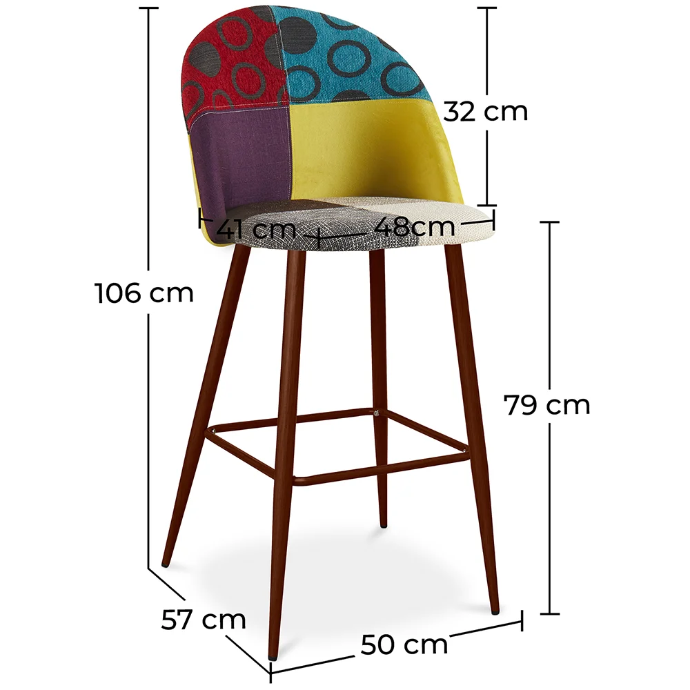 Patchwork beklede kruk - Scandinavische stijl - Ray image 10