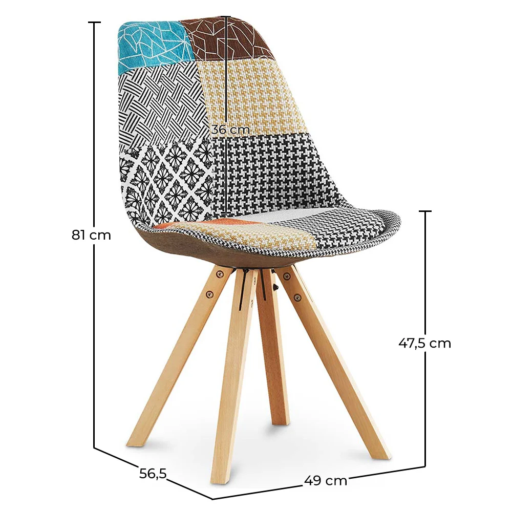 Eetkamerstoel - Gestoffeerd in patchwork - Patty image 10