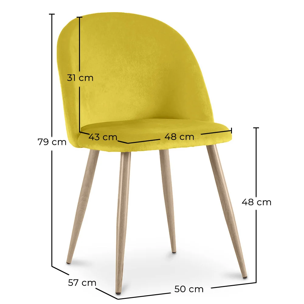Eetkamerstoel - Fluweel bekleed - Scandinavische stijl - Evelyne image 10